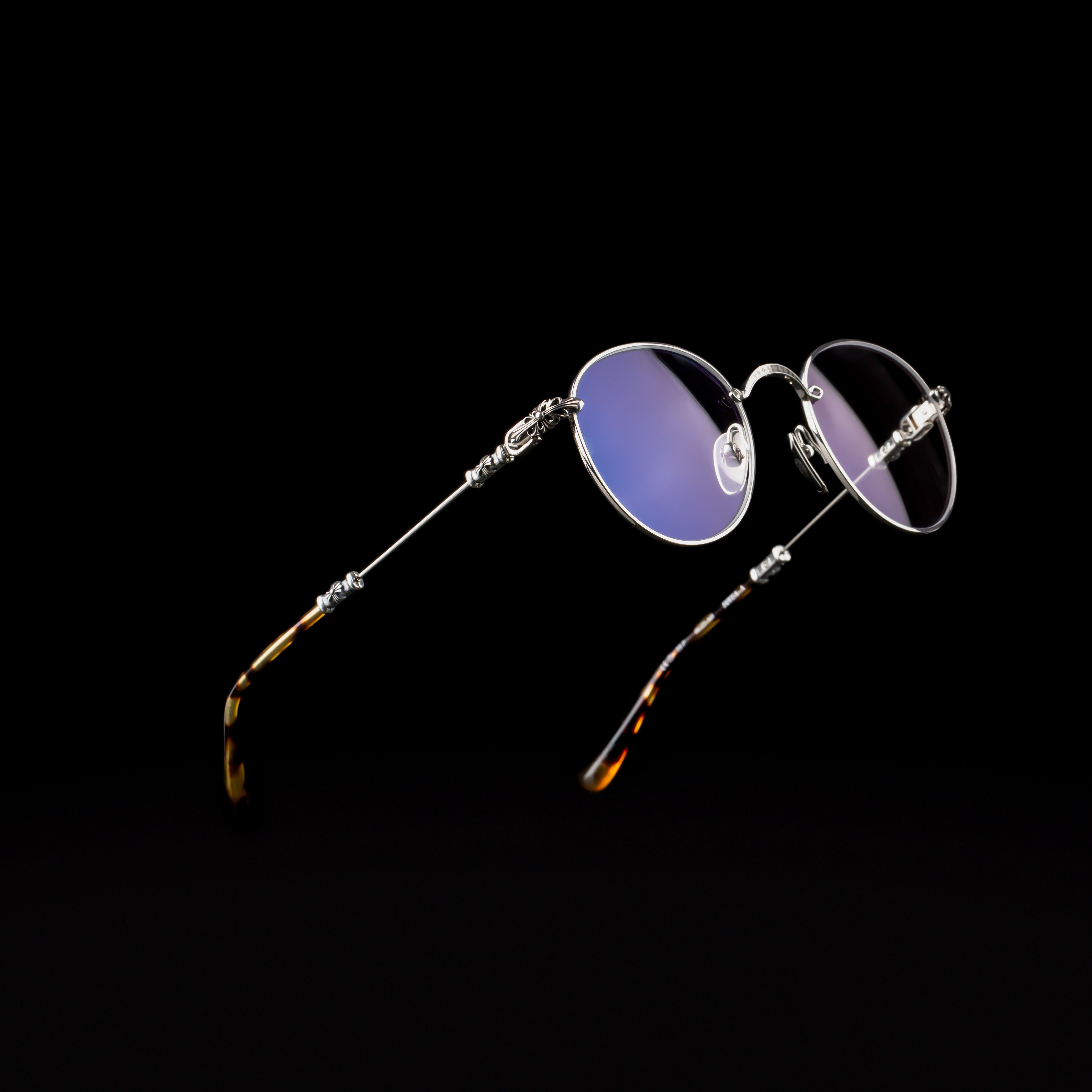 Chrome Hearts CHROME HEARTS BUBBA - A SHINY SILVER / PLASTIC GLASSES Size ONE SIZE - 1 Thumbnail