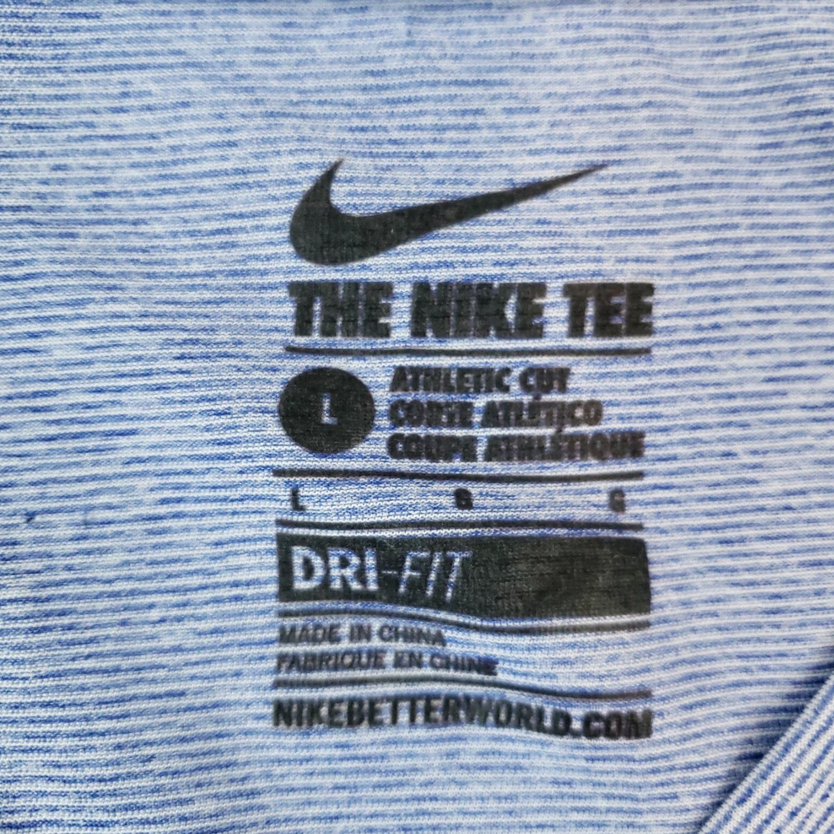 Nike Nike Dri-Fit Shirt Womens Large Blue V-Neck Short Sleeve Logo T-Shirt Size L / US 10 / IT 46 - 6 Thumbnail
