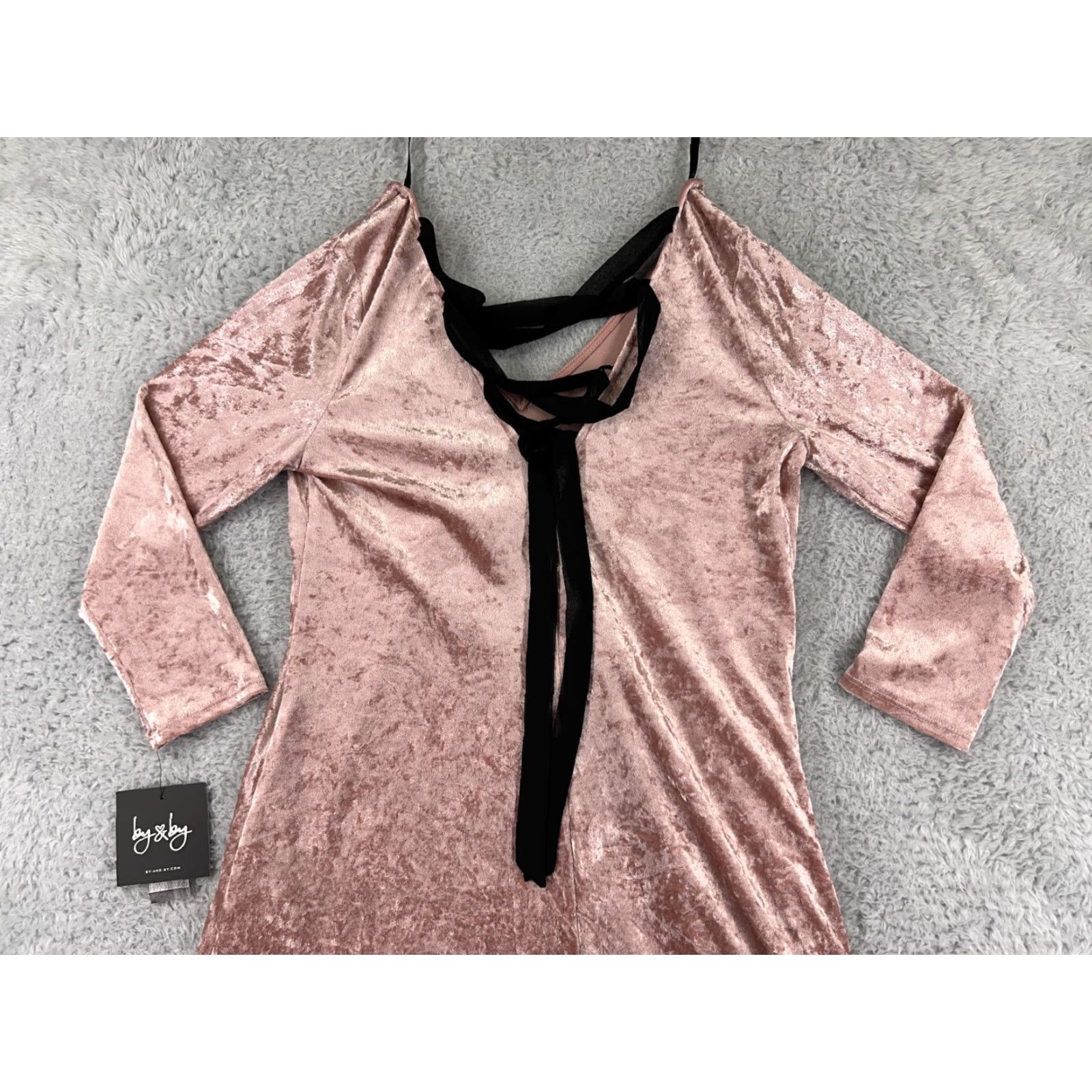 Vintage VINTAGE ByxBy Dress Womens Pink 90s Mini 3/4 Sleeve V-Neck Polyester Size M / US 6-8 / IT 42-44 - 7 Thumbnail