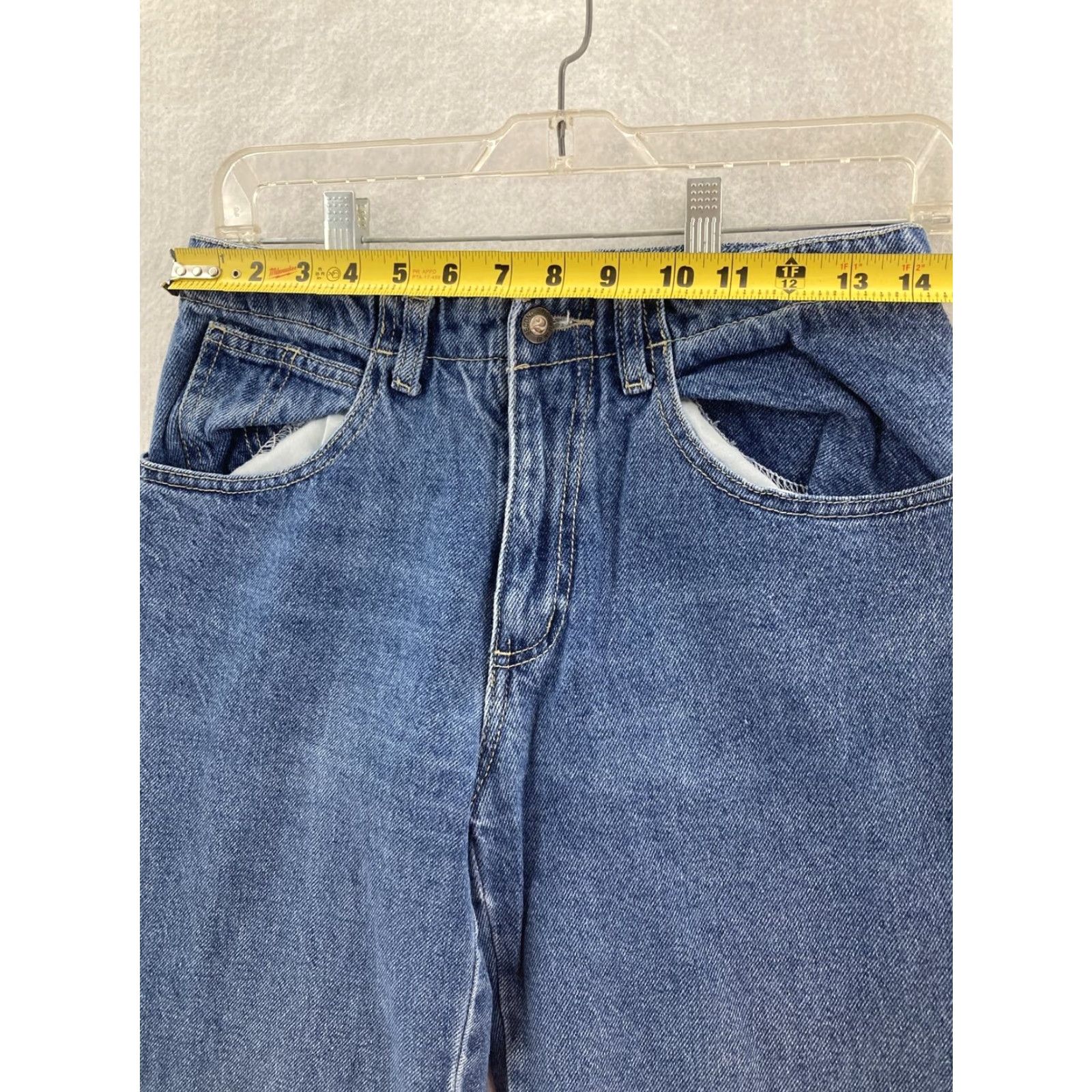 Vintage VINTAGE Second Generation High Rise Boot Jeans Womens 5 Tall Light Wash Blue Slim Straight 90s Western Size 27" / US 4 / IT 40 - 3 Thumbnail