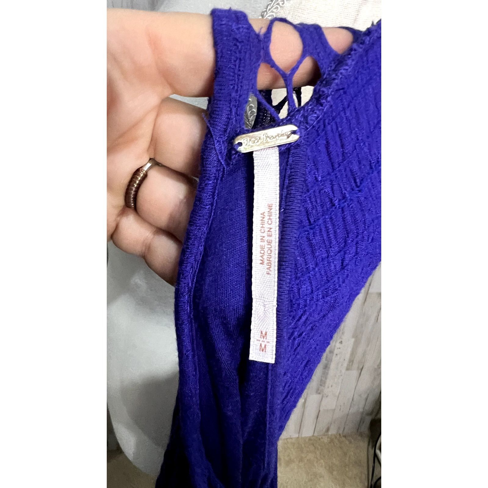 Free People Free People Women's Blue Knee Length Dress Medium Bohemian Size M / US 6-8 / IT 42-44 - 6 Thumbnail