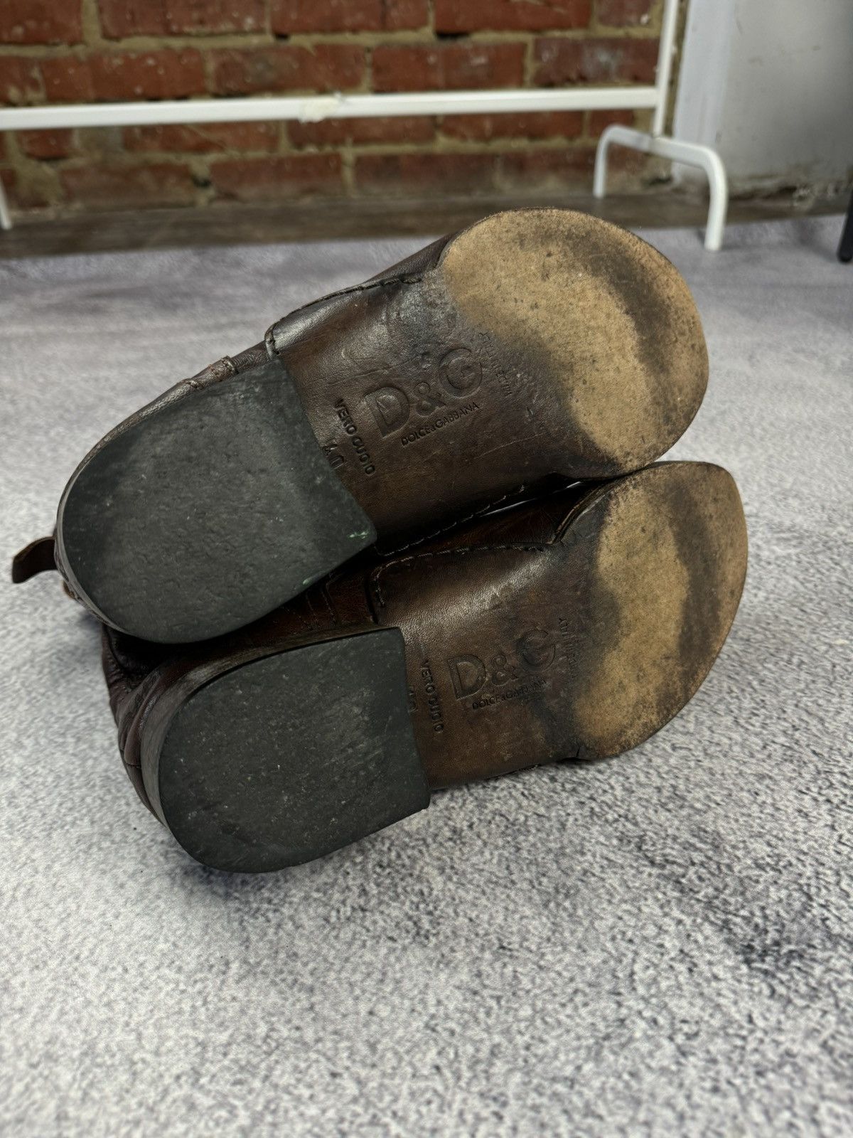 Dolce & Gabbana × Vintage DOLCE GABBANA Vintage Leather Unisex Boots Shoes Brown Size US 10 / IT 40 - 10 Thumbnail