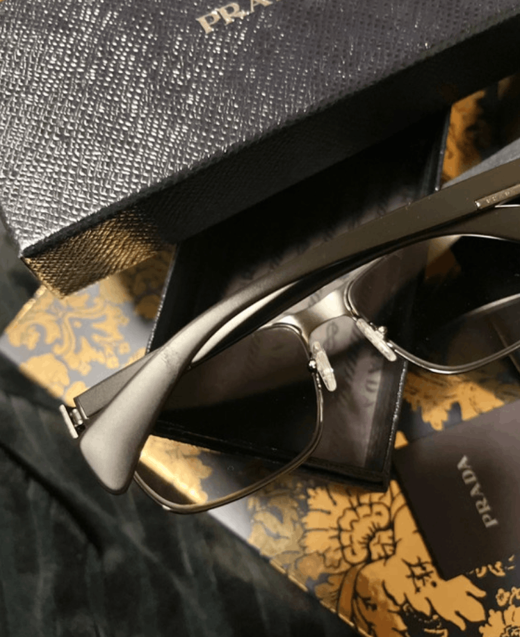 Prada × Vintage PRADA Sunglasses Rectangle Wrap Shield Metal Symbole Sport Size ONE SIZE - 4 Thumbnail