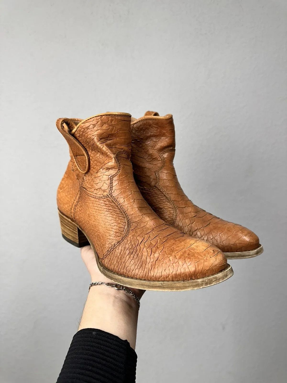 Hedi Slimane Vintage Real Alligator Leather Boots Rick Owens AS 98 Japan Size US 8 / IT 38 - 2 Thumbnail