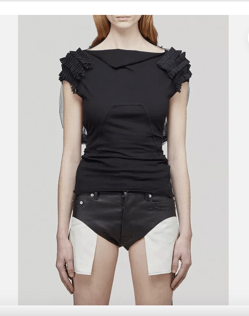 Rick Owens Rick Owens Boat-Neck Sheer Ruffle Top Size S / US 4 / IT 40 - 1 Thumbnail