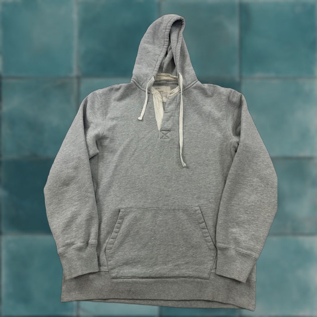 Gap Gap Hoodie Pullover Mens Medium Tall Gray Button Neck Kangaroo Pocket Sweatshirt Size US M / EU 48-50 / 2 - 1 Thumbnail