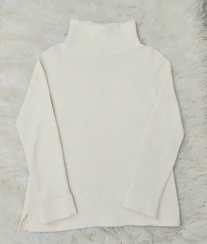 image of Boden 100% Wool Sweater Turtleneck Ecru Cream Luxury Soft, Women's (Size Medium)