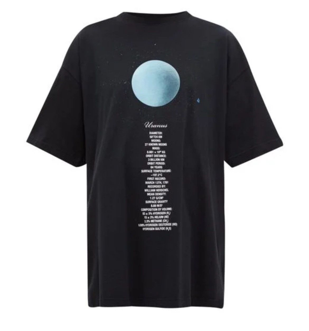 Vetements Vetements - Black Uranus Oversized Cotton Jersey T-Shirt Size US L / EU 52-54 / 3 - 5 Thumbnail