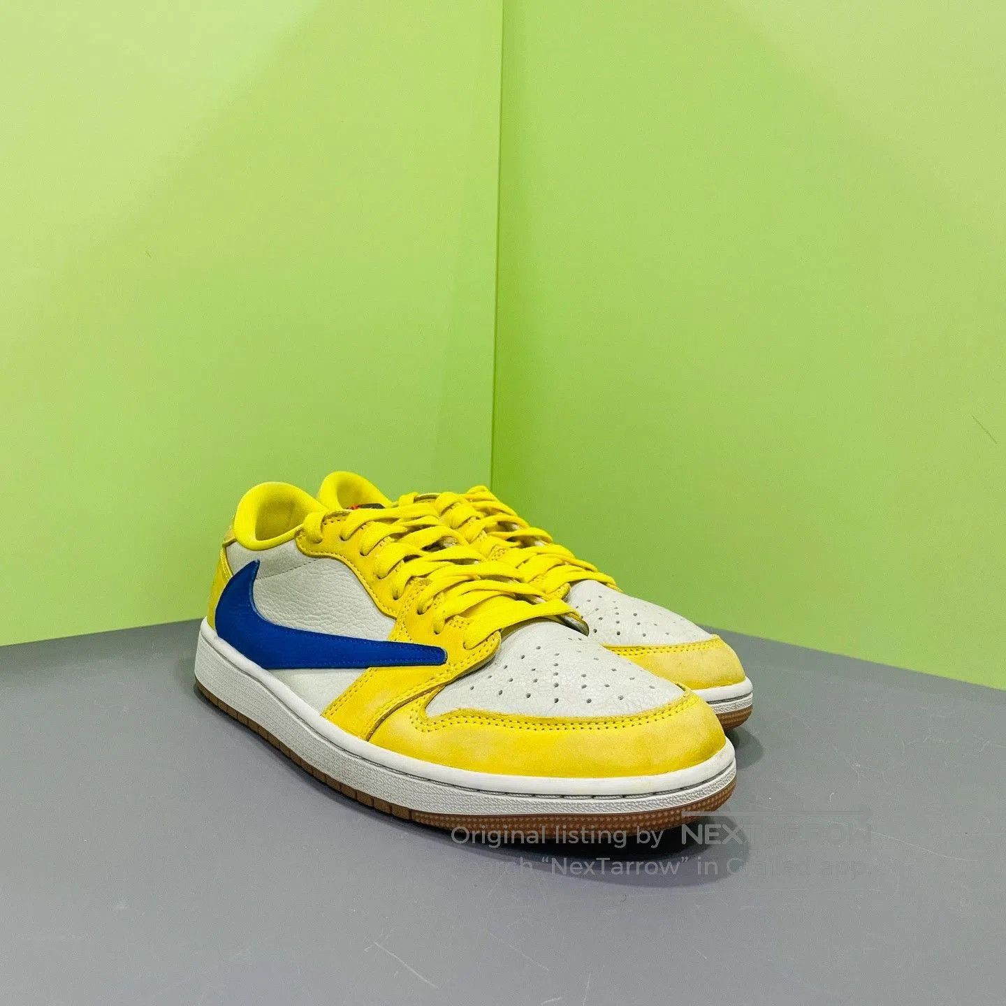 Travis Scott TS AJ1 Reverse Swoosh Canary. Size US 9.5 / EU 42-43 - 3 Thumbnail