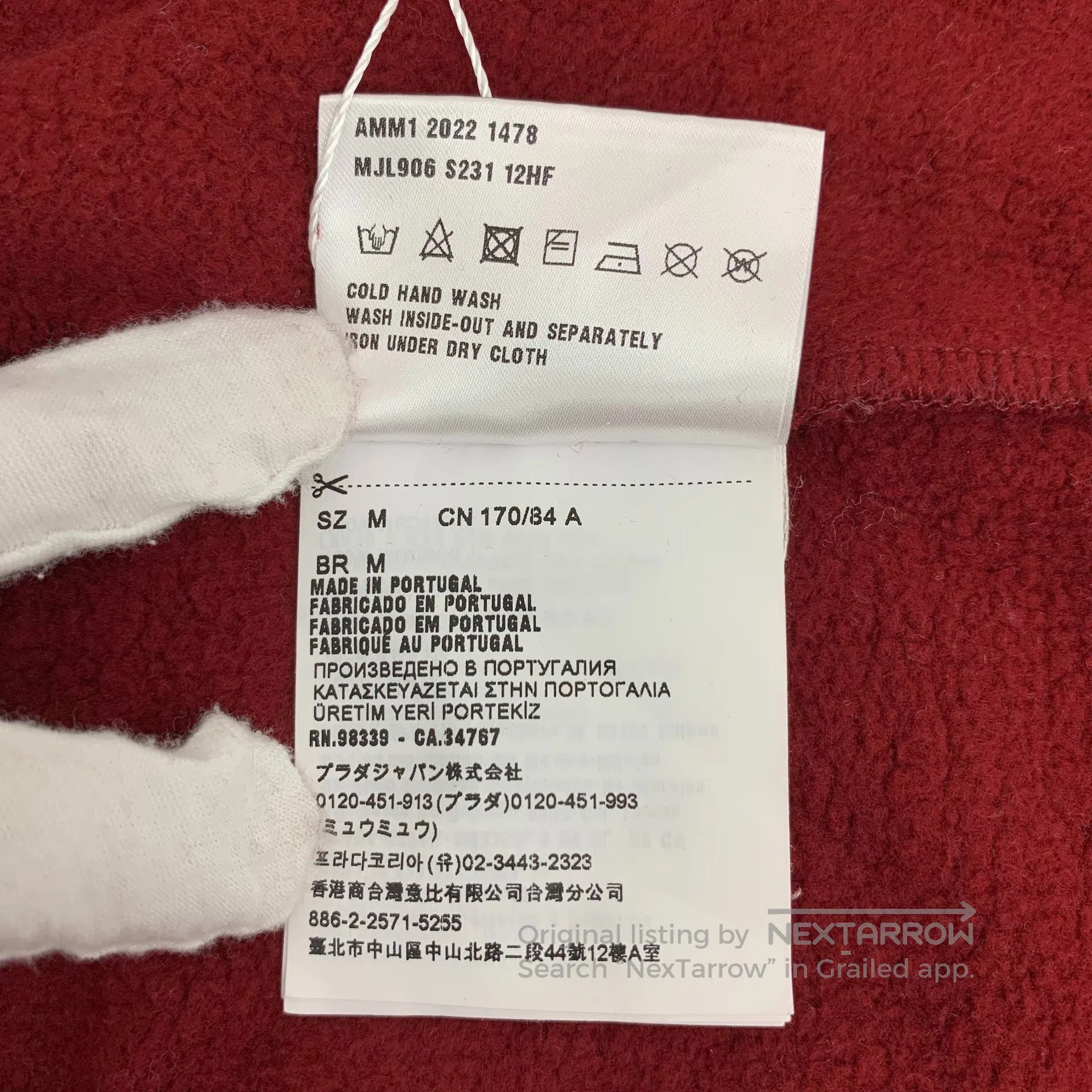 Miu Miu Miu Miu Dark red logo lettering embroidery cotton round-ne Size M / US 6-8 / IT 42-44 - 7 Thumbnail
