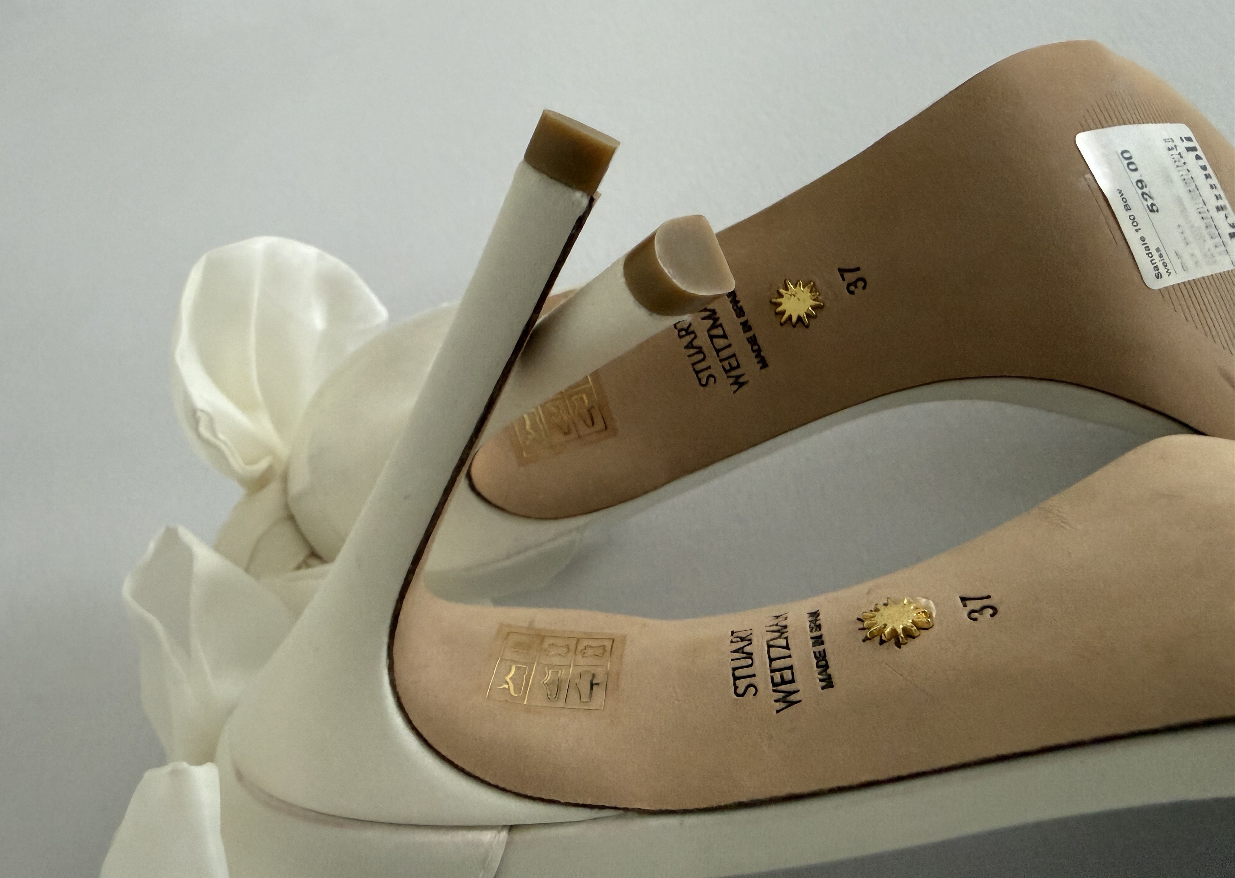 Stuart Weitzman Nudistsong Mesh Bow High Heels Size US 6.5 / IT 36.5 - 12 Thumbnail