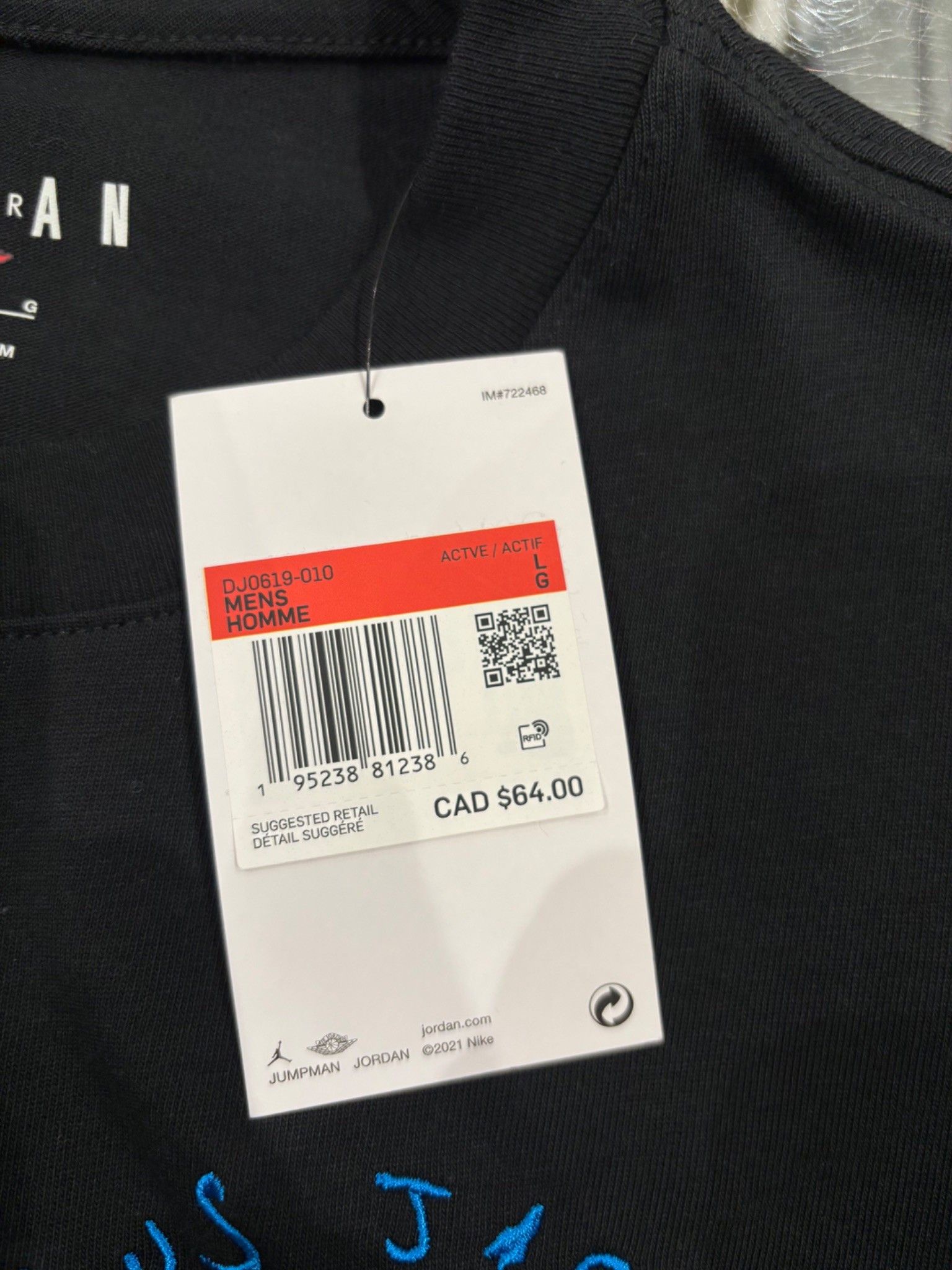 Travis Scott Travis Scott x Jordan x Fragment T-shirt Black Size US L / EU 52-54 / 3 - 4 Thumbnail