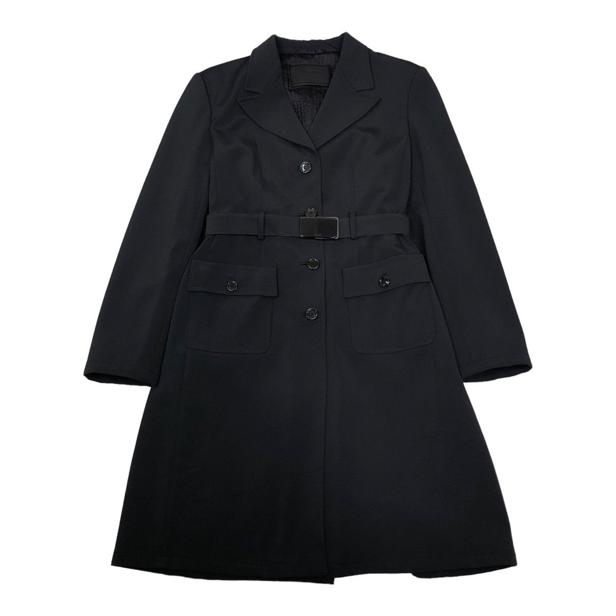 Prada 🔥RICH BLACK VINTAGE PRADA MILANO BONDAGE BELT JACKET Size M / US 6-8 / IT 42-44 - 1 Thumbnail