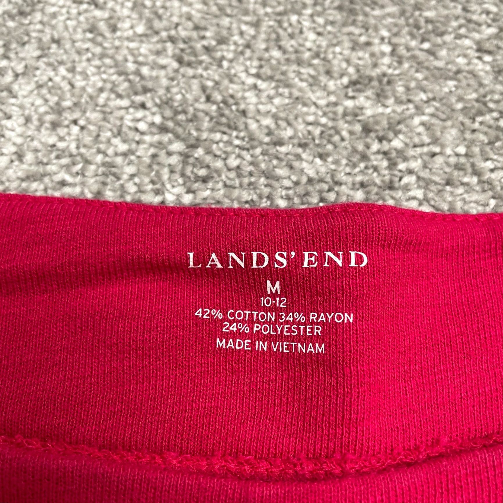 Lands' End Lands' End T-Shirt Mens Medium Mock Neck 3/4 Sleeve Cotton Casual Pink Top Size M / US 6-8 / IT 42-44 - 3 Thumbnail