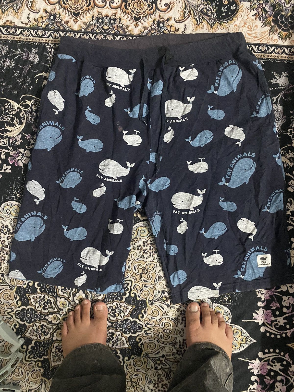 Japanese Brand Fat animal Jort Pant Full Print 🚀 Size US 35 - 2 Thumbnail