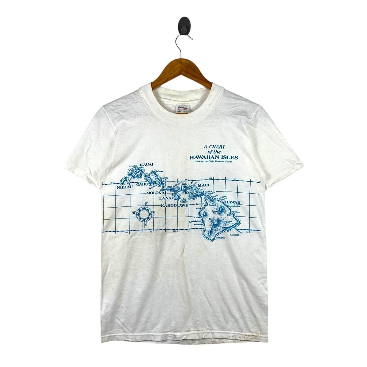 Vintage Vintage 80’ STEDMAN HAWAII ISLES Chart Maui Kauai Tee Shirt Size US S / EU 44-46 / 1 - 1 Thumbnail