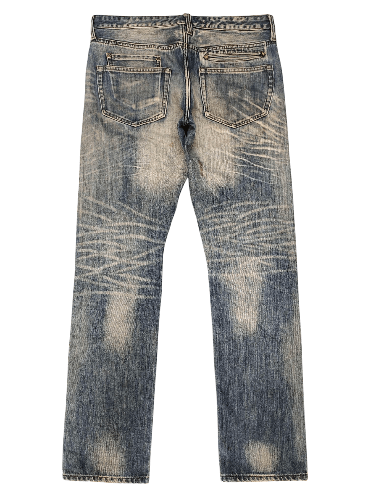 Hysteric Glamour Vintage Y2k Navy Produce Japan Clawmark Distress Faded Jeans Size US 32 / EU 48 - 9 Thumbnail