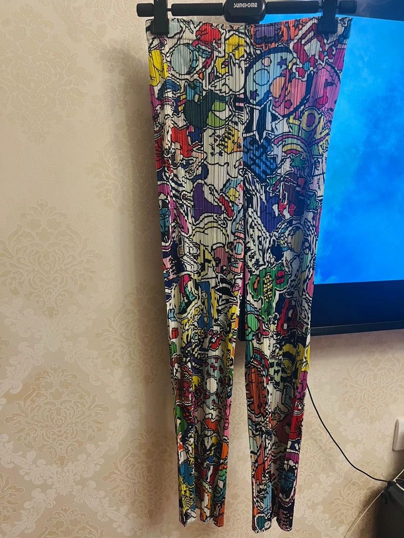 Issey Miyake Issey Miyake Graffiti straight-leg pants Size 26" / US 2 / IT 38 - 1 Thumbnail