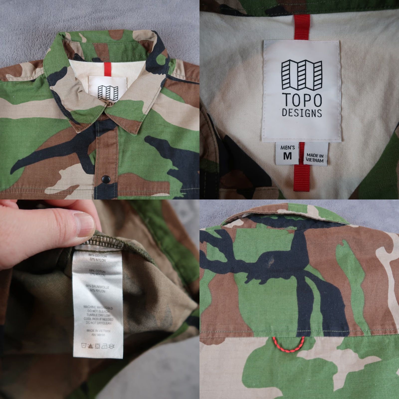 Topo Designs VINTAGE Topo Designs Military Camo Jacket Men Size M Casual Hiking Durable Size US M / EU 48-50 / 2 - 8 Thumbnail