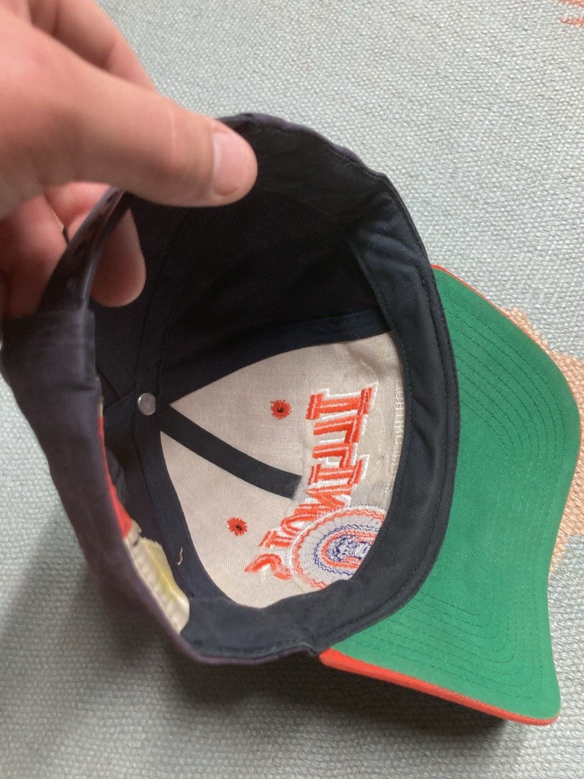 Vintage 90s hat Illinois fighting Illini spell out big logo twins Size ONE SIZE - 8 Thumbnail
