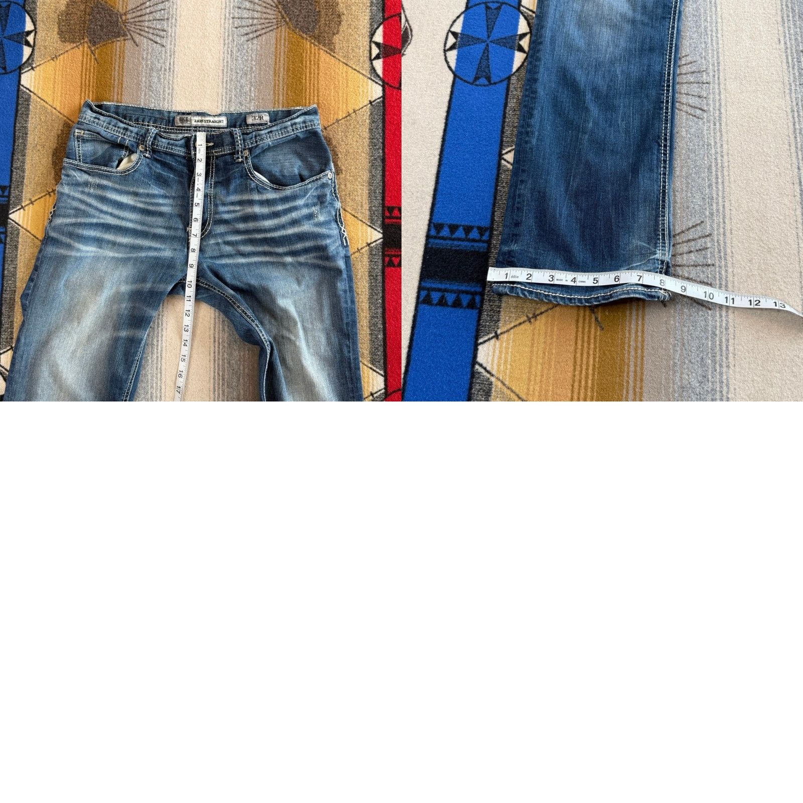 BKE BKE Jeans Mens Straight Denim 32x31 Stretch Embroidered Grunge Blue Y2K Buckle BKE Size US 32 / EU 48 - 9 Thumbnail