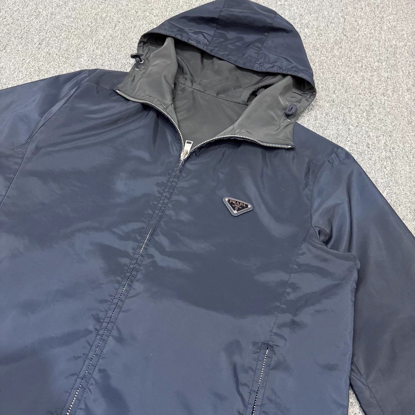 Prada Prada Reversible Black & Blue Tri Logo Nylon Jacket 50 99N Size US M / EU 48-50 / 2 - 3 Thumbnail