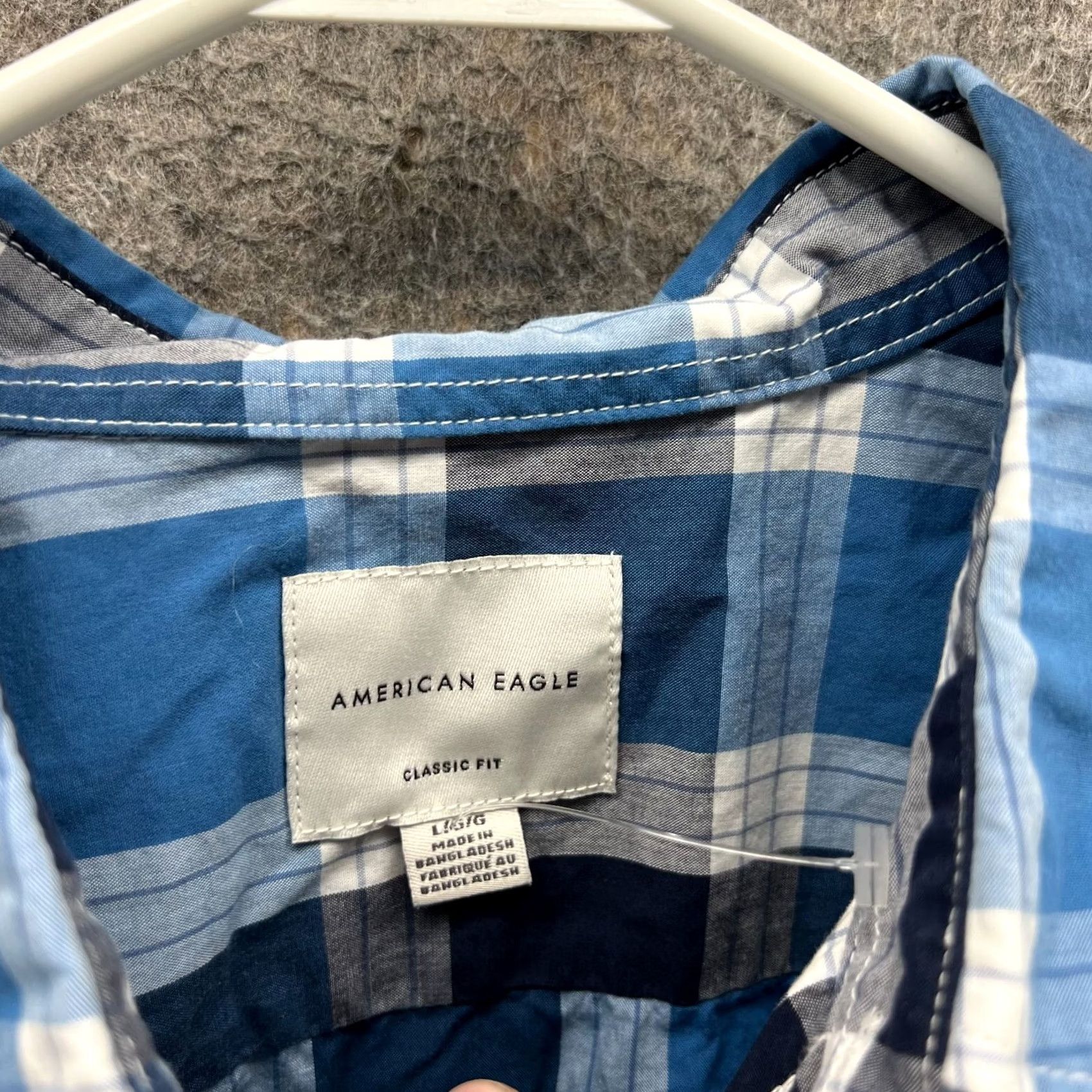 American Eagle Outfitters VINTAGE American Eagle Outfitters Shirt Plaid Button-Up Blue Large Men Size US L / EU 52-54 / 3 - 3 Thumbnail