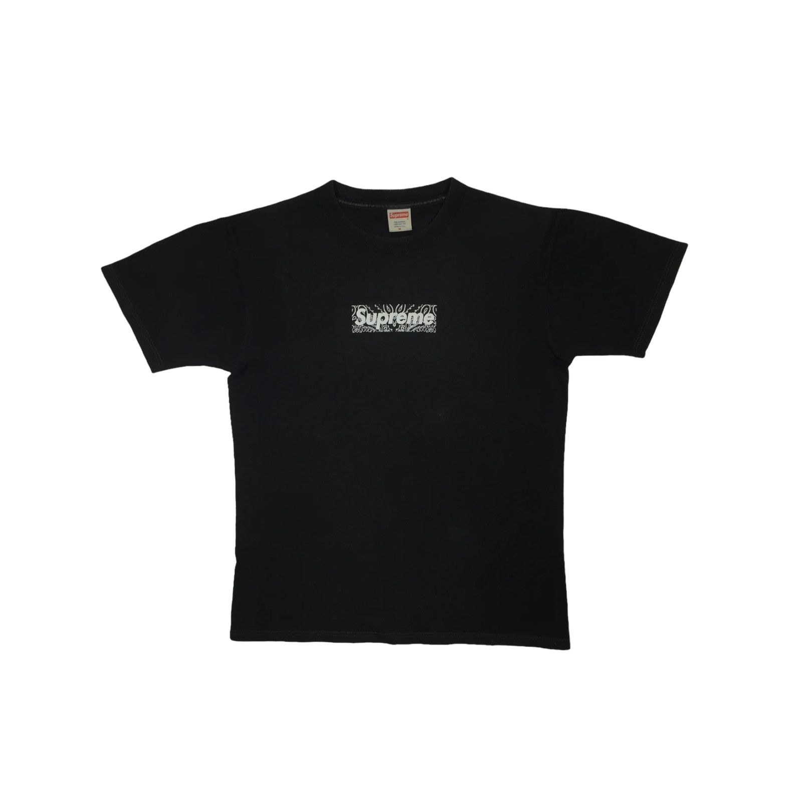 Supreme 2001 Supreme Black Paisley Box Logo Tee Size US M / EU 48-50 / 2 - 2 Thumbnail