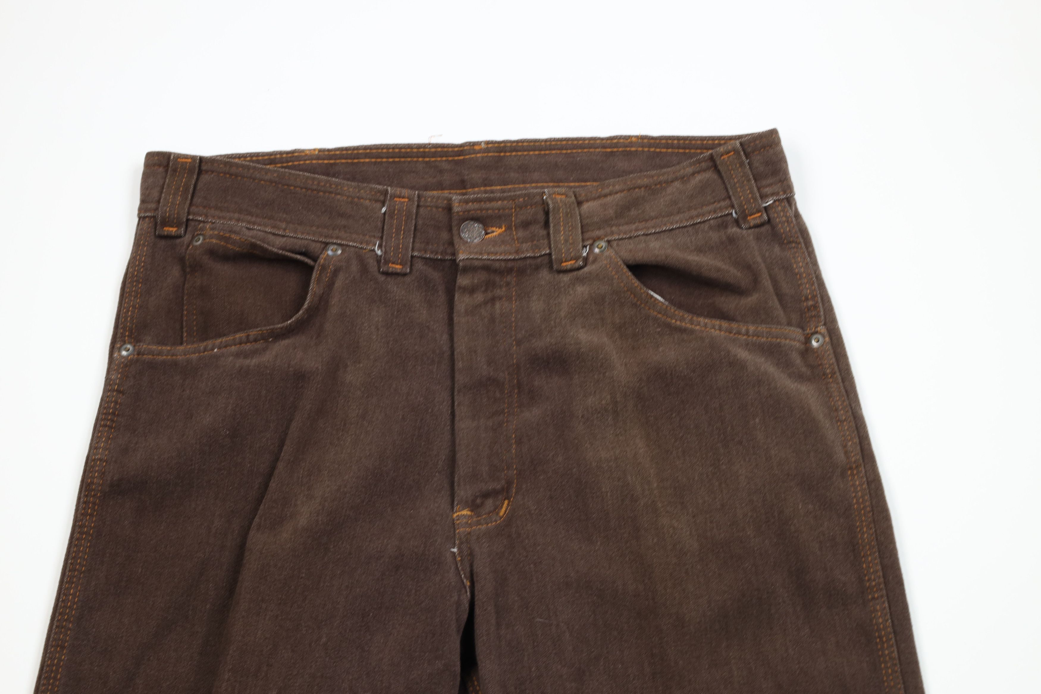 Vintage Vintage 70s Streetwear Cotton Chamois Cloth Wide Leg Pants Size US 32 / EU 48 - 2 Thumbnail