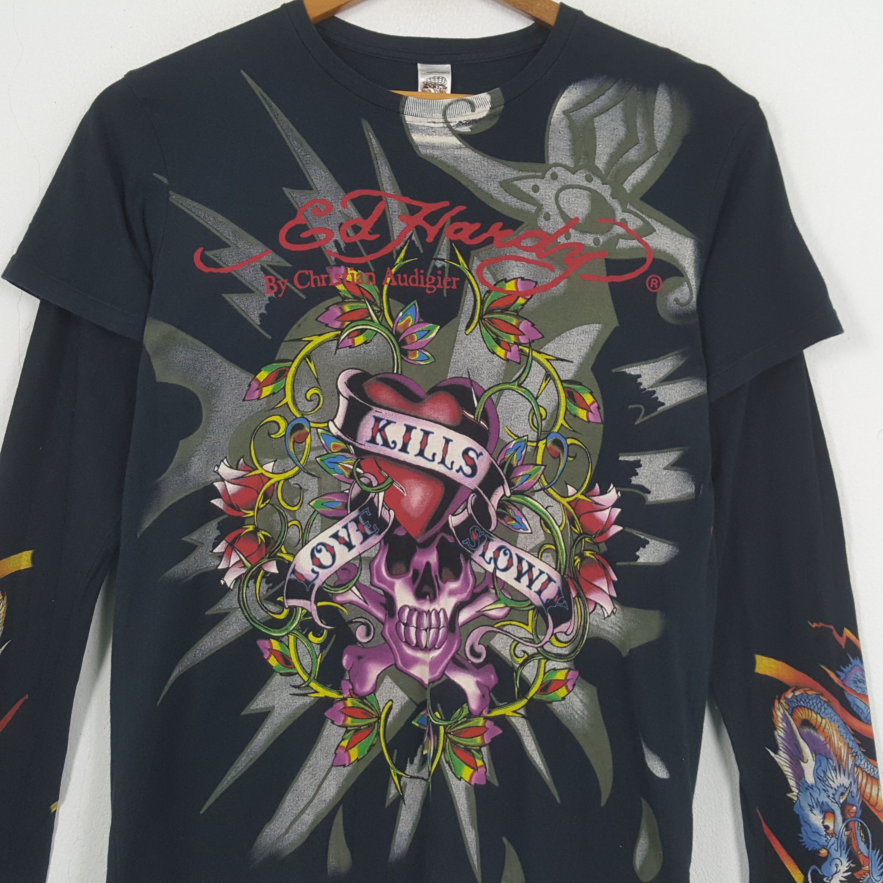 Christian Audigier × Ed Hardy × Vintage Vintage Ed Hardy x Christian Audigier Art T-shirt C285N67 Size US L / EU 52-54 / 3 - 4 Thumbnail