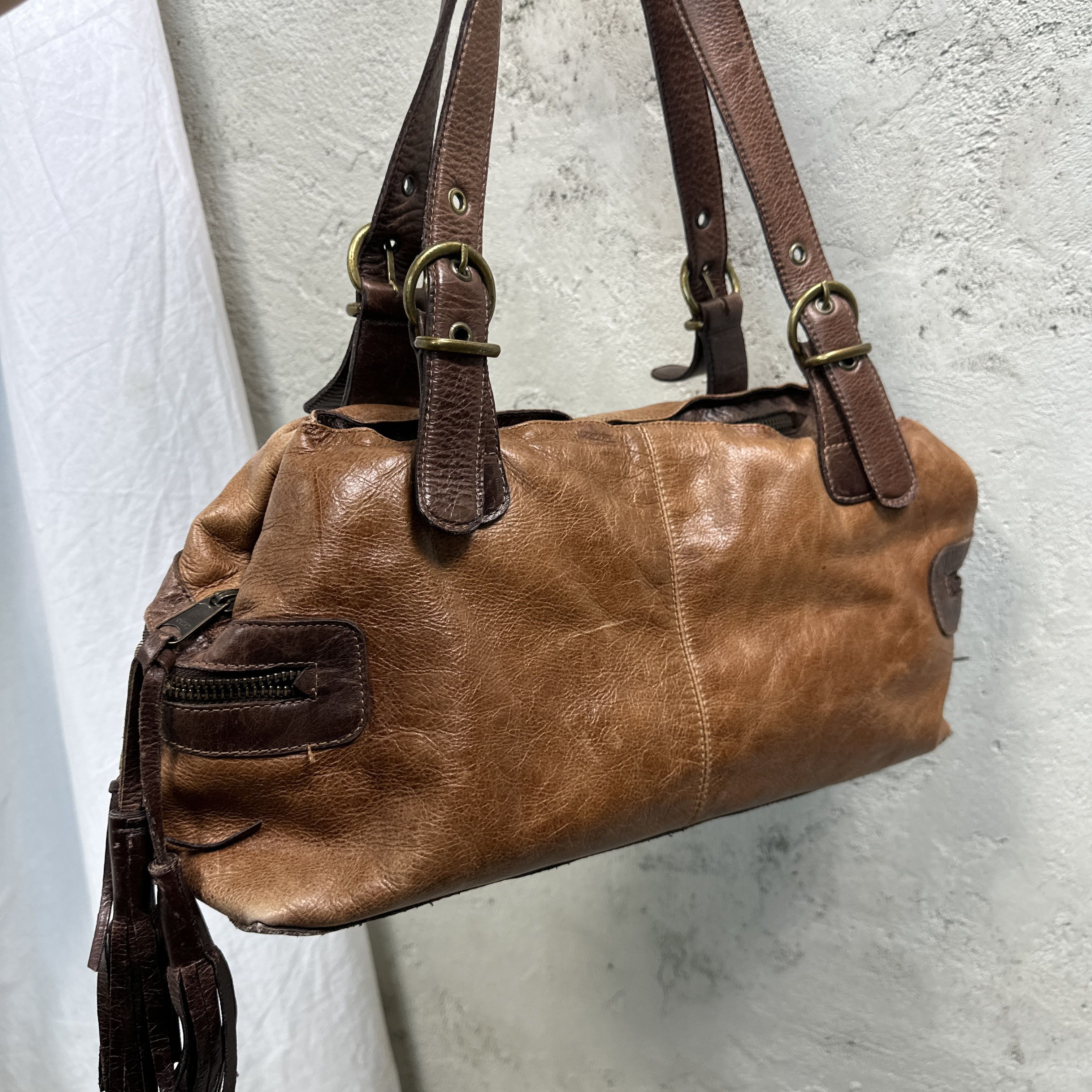 Vintage Vintage Leather Biker Fringles Bag Y2K Size ONE SIZE - 5 Thumbnail