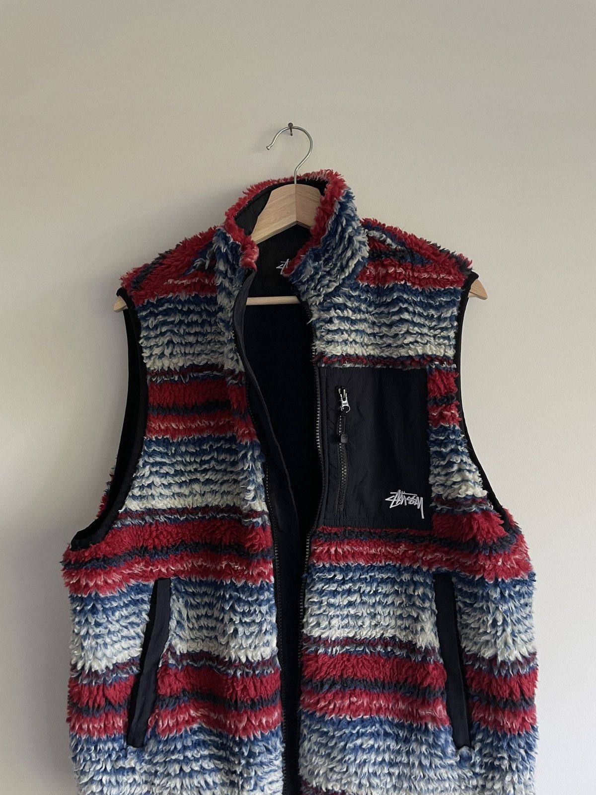 Stussy Stussy Striped Sherpa Vest Size US M / EU 48-50 / 2 - 4 Thumbnail