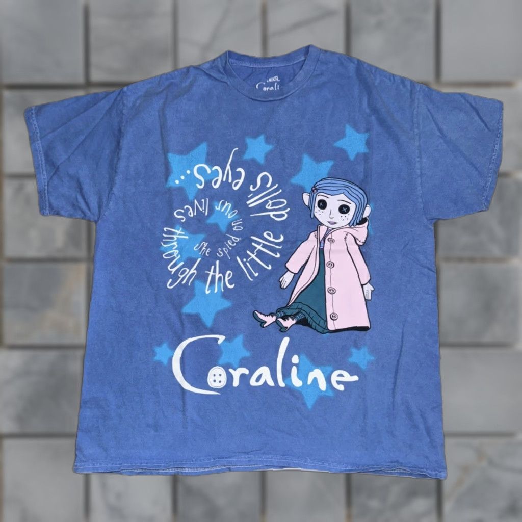 Lakai VINTAGE Laika x Coraline Movie Graphic T-Shirt Men’s XXL Blue Coraline Graphic Print 2009 Stop Motion Mens XXL Shirt Size US XXL / EU 58 / 5 - 1 Thumbnail