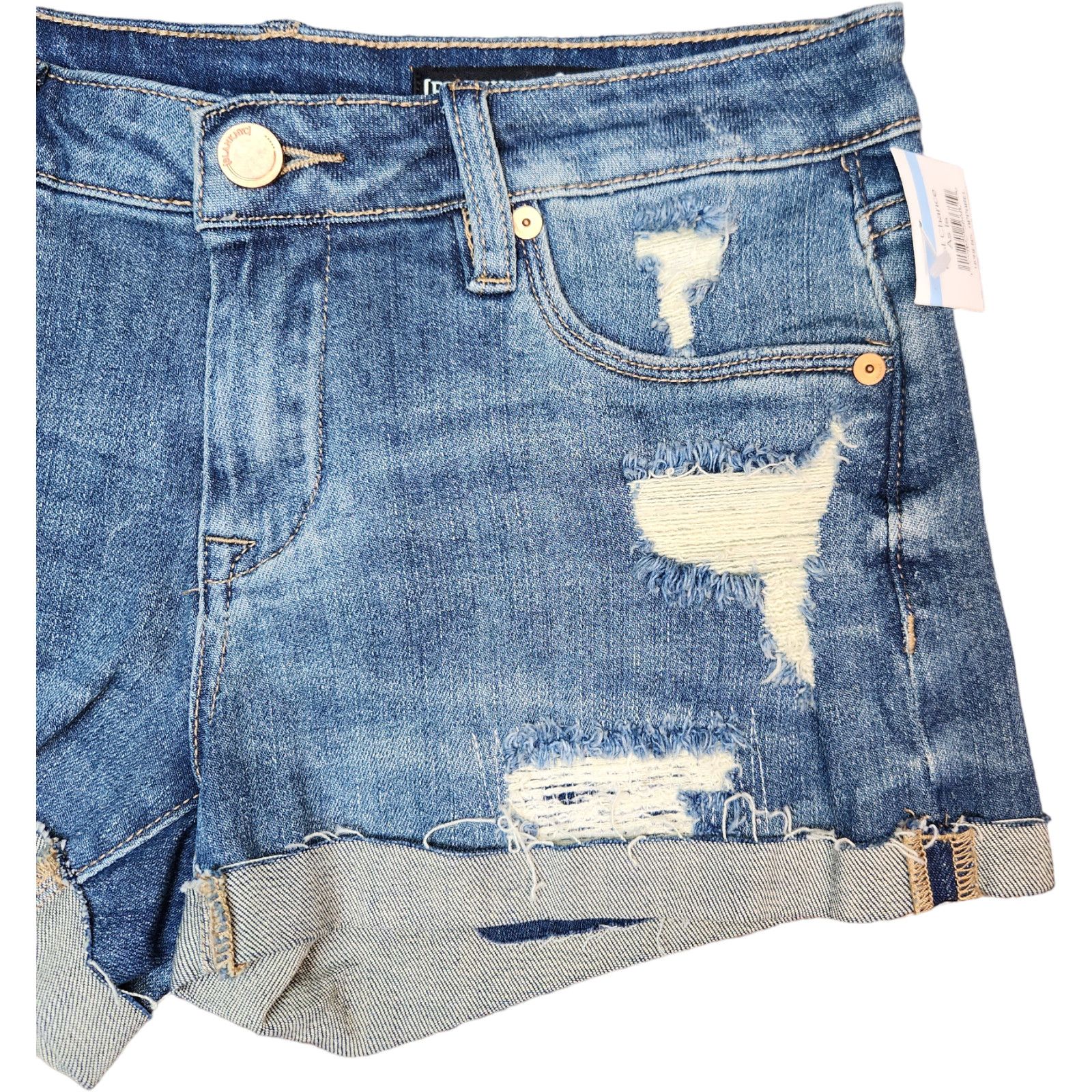 BLANKNYC Blank NYC Fulton Shorts Womens Denim Destroyed Roll Up 25 Size 25" / US 0 / IT 36 - 11 Thumbnail