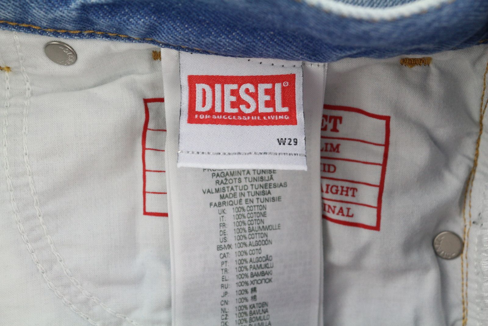 Diesel 1995 D-SARK 09I29 W29/L30 Blue Slim Straight 85401 Size US 29 - 11 Thumbnail