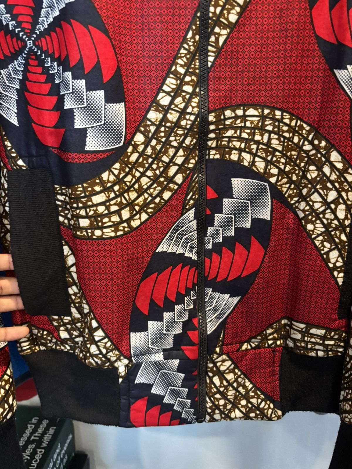 Japanese Brand Japanese Red Patterned Bomber 🐲 Size US L / EU 52-54 / 3 - 7 Thumbnail
