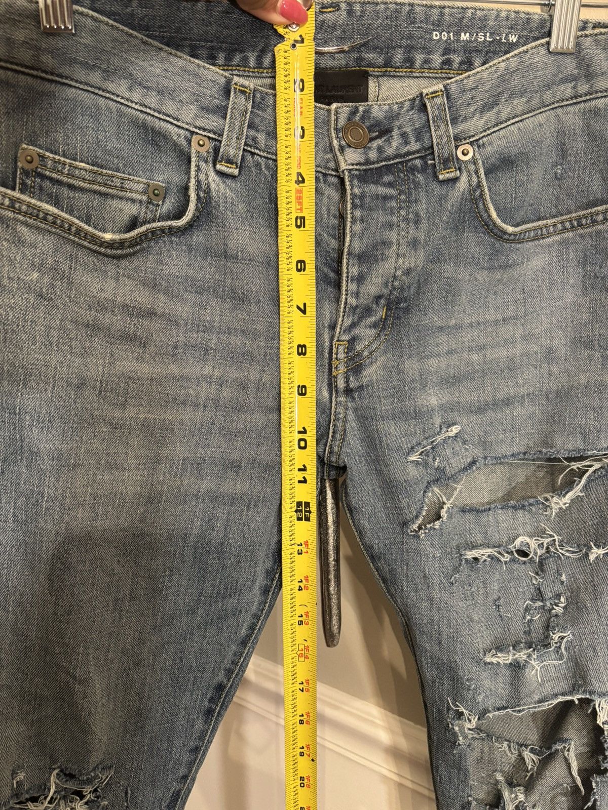Saint Laurent Paris Title: Saint Laurent Paris 2014 D01 M/SL-LW Destroyed Jeans Size US 28 / EU 44 - 11 Thumbnail