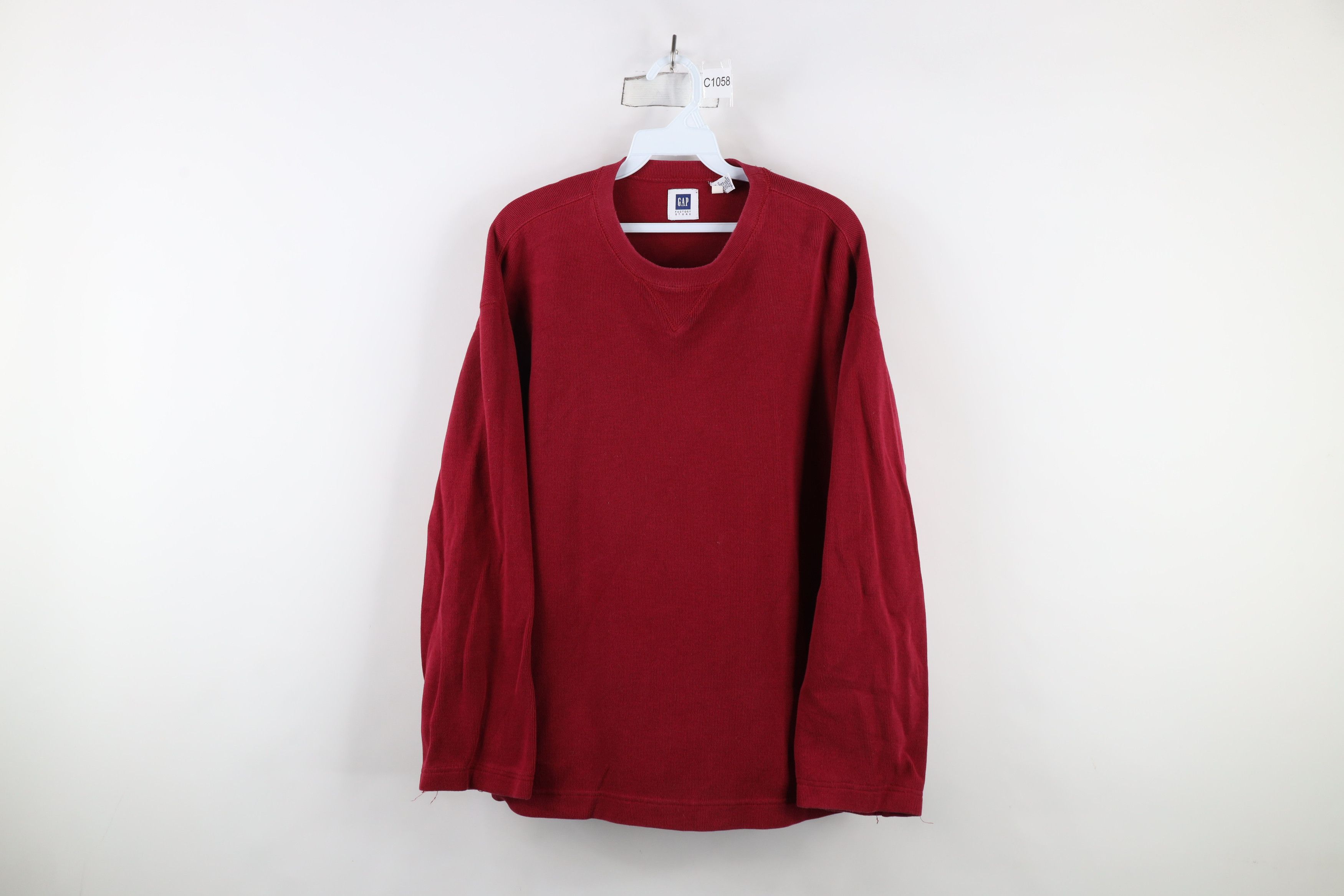 Gap × Vintage Vintage Y2K 2000 Gap Heavyweight Ribbed Long Sleeve T-Shirt Size US L / EU 52-54 / 3 - 1 Thumbnail