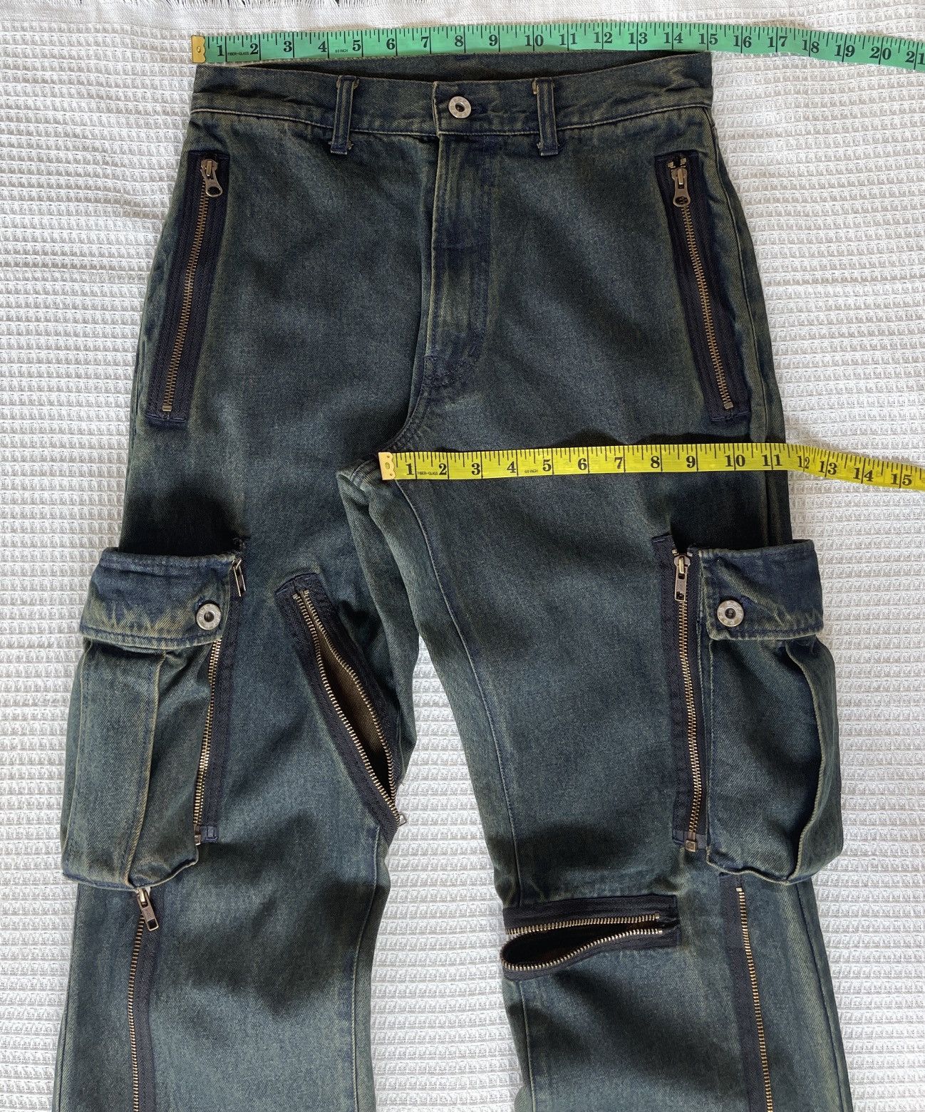PPFM Vintage Avant Garde🔥PPFM🔥 Zipper Multi Pocket Cargo Jeans Size US 30 / EU 46 - 11 Thumbnail