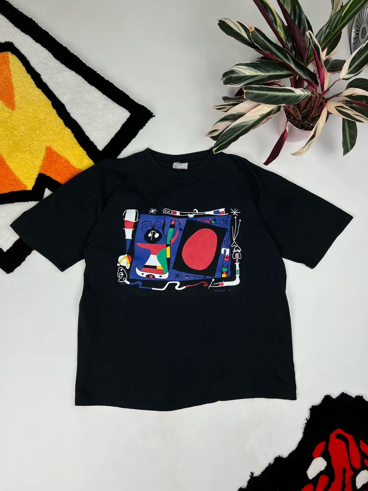 Vintage 90s Vintage Joan Succ Miro Art Graphic Boxy T-Shirt | Grailed