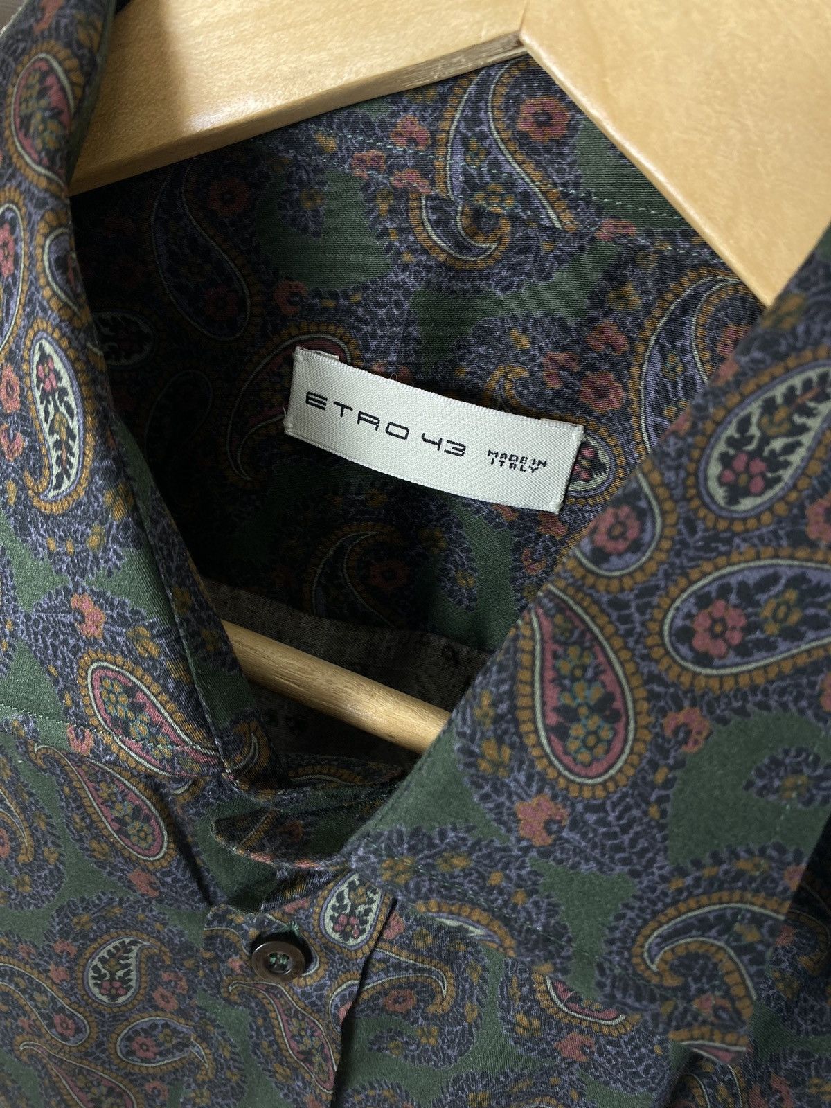 Etro Etro Vintage Style Green/Purple Paisley Cotton Shirt 43 Size US XL / EU 56 / 4 - 2 Thumbnail