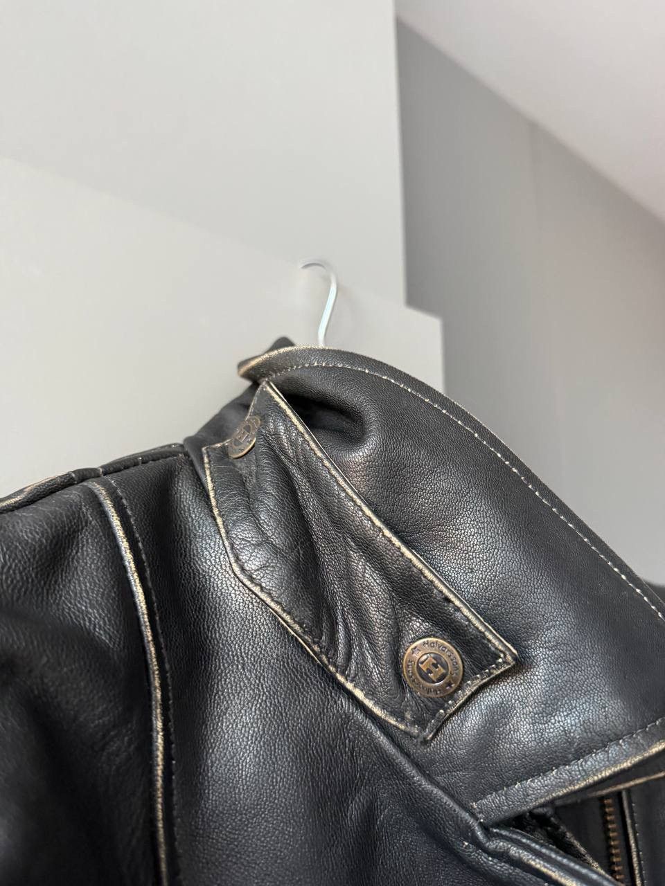 Vintage Halvarssons Vintage Real Leather Moto Biker Jacket 8710AC Size XS / US 0-2 / IT 36-38 - 4 Thumbnail