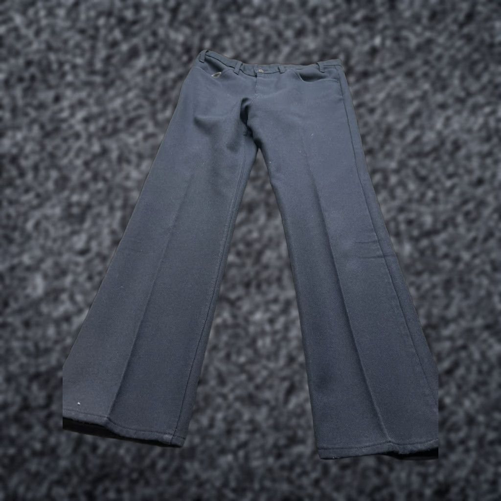 Levi's VINTAGE Levi's Action Slacks Navy Blue Polyester Pants USA 35x32 Mens Pants Straight Front 35 Regular Size NS Blue 1980s Size US 35 - 1 Thumbnail