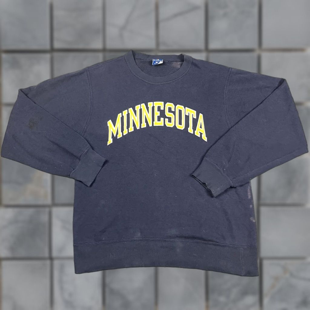 Champion VINTAGE Champion Minnesota Gophers Sweatshirt Shirt Adult L Blue 80s Rare Vtg L Mens Sweatshirt 80s Art/Graphic Print Size US L / EU 52-54 / 3 - 1 Thumbnail