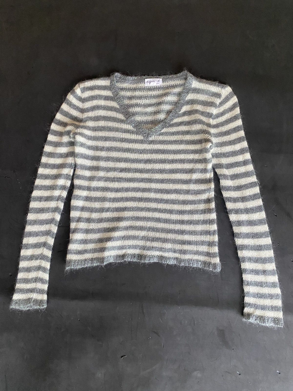 Issey Miyake Japanese Agnes B Knitted Stripe Mohair Archive Style Size US S / EU 44-46 / 1 - 1 Thumbnail