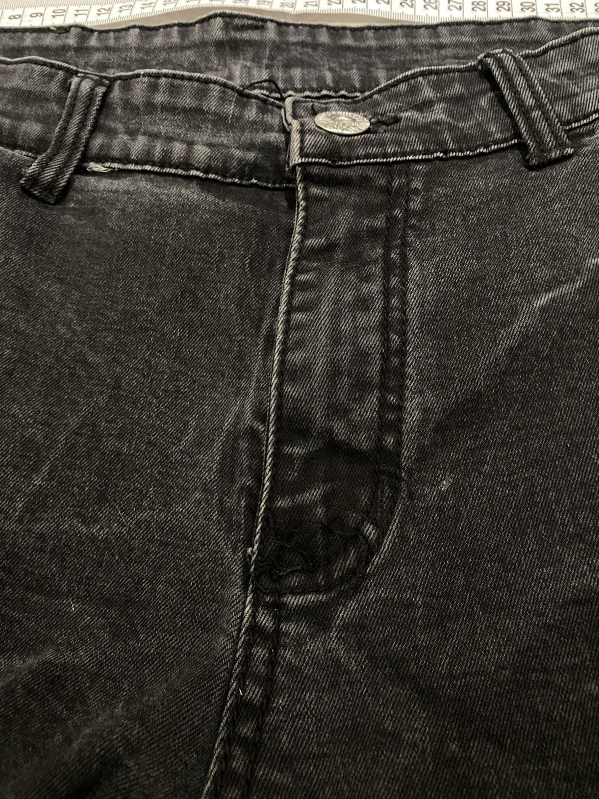 Vintage Black Distressed Skinny Fit Jeans Y2K Size US 31 - 7 Thumbnail