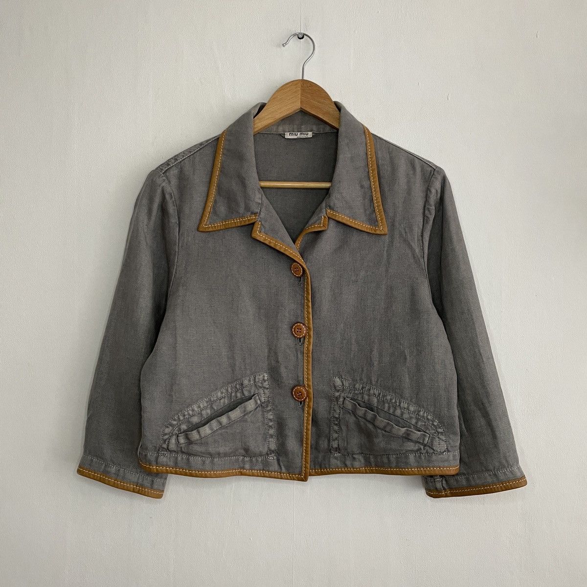 Miu Miu × Vintage Miu Miu Vintage Linen Blazer Size M / US 6-8 / IT 42-44 - 1 Thumbnail