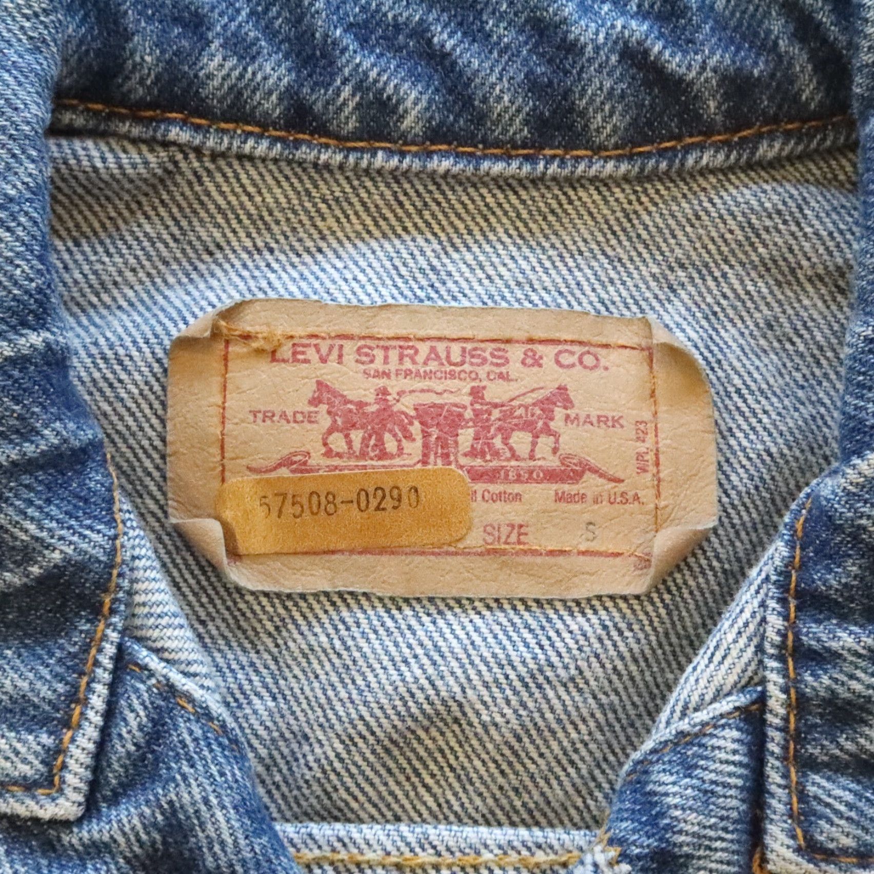 Levi's Vintage Levi's Trucker Jacket S Blue Denim Motorcycle Jacket Mens Levi's Trucker 593 Denim Jacket Size US S / EU 44-46 / 1 - 7 Thumbnail