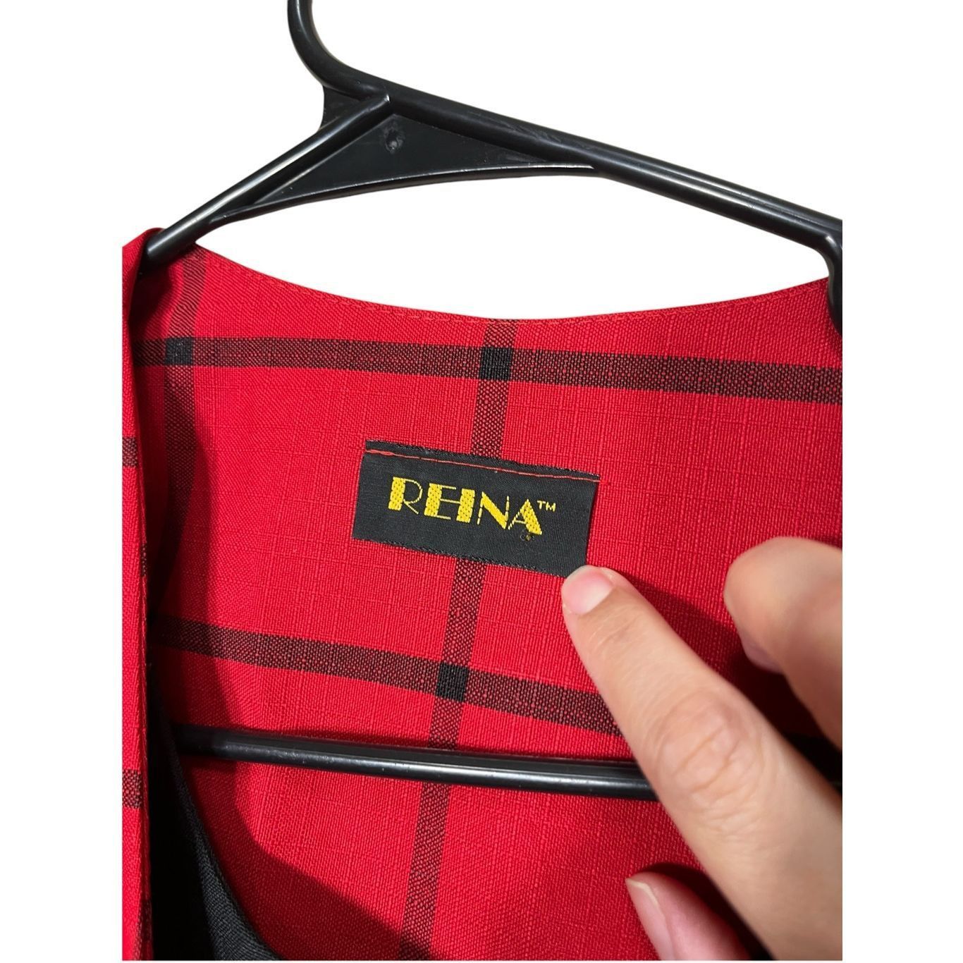 Other Vintage Reina Red Black Window Pane Plaid Blazer Size L/XL Size L / US 10 / IT 46 - 6 Thumbnail