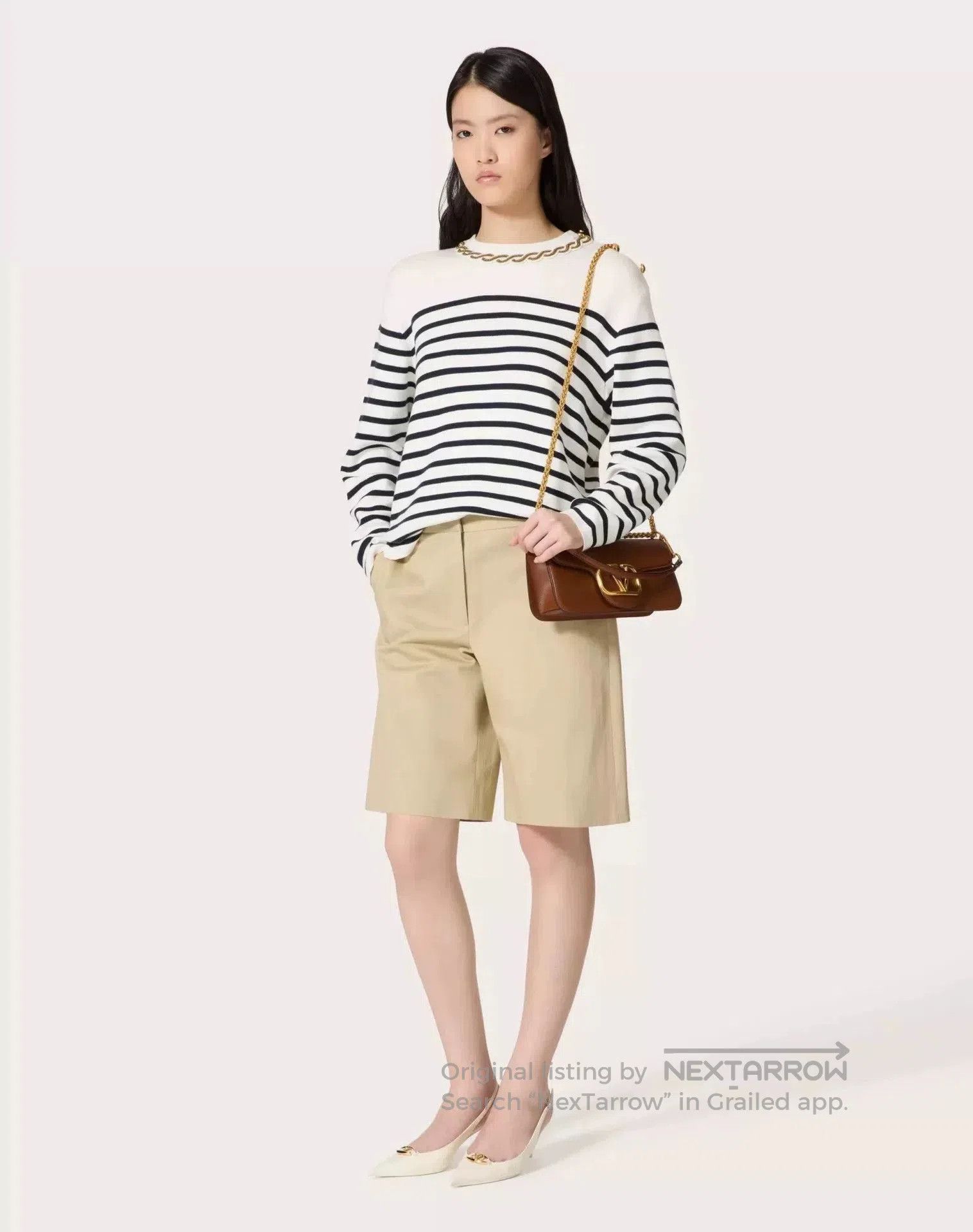 Valentino Valentino Beaded Collar Striped Sweater. Size US XS / EU 42 / 0 - 5 Thumbnail